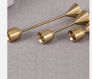 Elegant <b>Brass</b> <b>Candlestick</b> Holder Set With Cone Base For Home Decoration At Best Price - Product Image 2