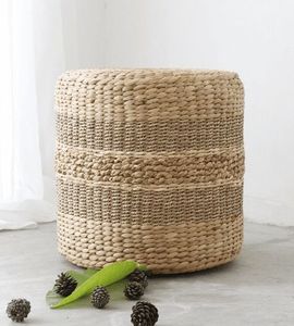 Coussin de sol rond en jacinthe d'eau naturelle personnalisé, ottoman en paille, tapis de siège, vente en gros Vietnam - Product Image 3