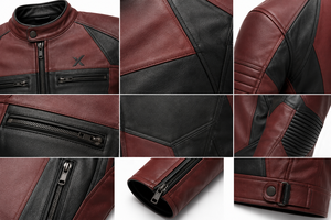 Chaqueta de Motocicleta de Cuero Estampada Totalmente Personalizada |   Adultos |   Vino Tinto, Negro, Marrón, Azul |   Fabricante OEM ODM |   Diseño Premium - Product Image 4