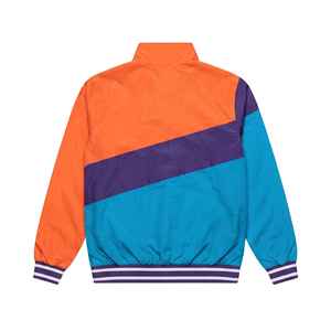 Ensemble survêtement coupe-vent en nylon personnalisé avec veste et pantalon, logo brodé en nylon épais, couleur unie, vêtements de sport pour homme - Product Image 3