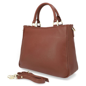 Salva Leather Brown Genuine Leather Leopard Print Minimalist Tote Bag for Women Arcuate Shoulder Strap Zipper Closure-Outdoor - Product Image 1