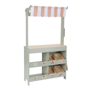 Juguete Educativo de Madera para Niños, Puesto de Mercado, Tienda de Comestibles de Juguete con Toldo Rojo y Blanco, Cajas y Estantes, Venta al por Mayor - Product Image 2