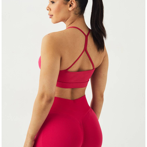 Soutien-gorge de sport OEM Top Fitness XXS à fines bretelles et dos croisé, sexy, pour la gym, la course et l'entraînement, extensible, effet seconde peau pour femme - Product Image 2