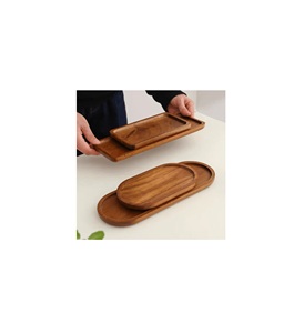 Bandeja rectangular de madera de mango premium, ideal para servir bocadillos, desayuno, almuerzo, té, café, decoración moderna para la cocina. - Product Image 1