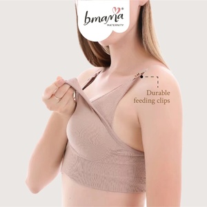 Sujetador de lactancia manos libres Bmama, inalámbrico, de algodón, para maternidad, compatible con extractores portátiles, copas A-B, OEM - Product Image 5