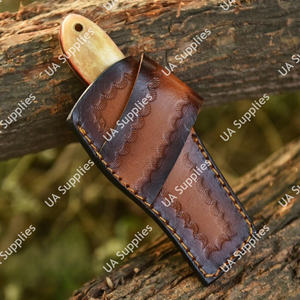 มีดตัดหนังแบบตรง OEM ODM ผลิตตามสั่ง พร้อมปลอกหนัง  มีดคมกริบ ทำด้วยมือ สำหรับตั้งแคมป์ ขนาด 8 นิ้ว - Product Image 6