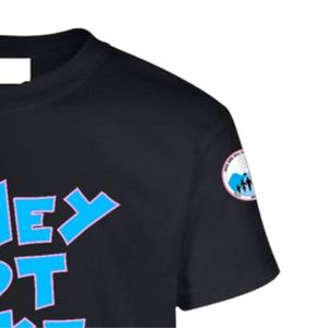 T-shirt noir à manches courtes et col rond avec imprimé graphique bleu, vêtement décontracté pour tous les jours, streetwear confortable, vêtement unisexe - Product Image 5