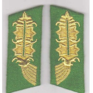 Épaulettes d'uniforme allemandes brodées sur mesure en velours, design rectangulaire à plumes, pour hommes, avec languettes de col. - Product Image 4