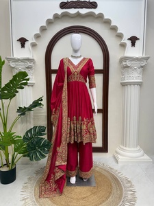 Salwar Kameez Anarkali de créateur avec broderie, tenue de mariage indienne traditionnelle pour femmes de Samp Corporation - Product Image 2