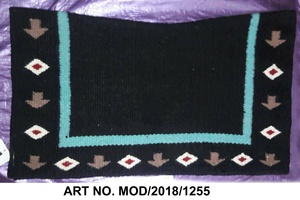 CONTOURED INDIAN WOOL SADDLE PAD Cotton Out shell Polyester Filling Polycotton Lining Customizable <b>Colour</b> & Logo - Product Image 2