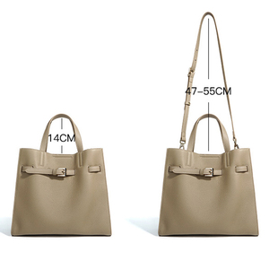 Nouveau sac à main décontracté pour femme de haute qualité, en cuir de vache véritable, avec fermeture éclair et ouverture, grande capacité, sac bandoulière - Product Image 5