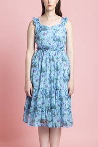 Robe légère à imprimé floral bleu de qualité supérieure pour femmes, tenue de plage pour les vacances d'été, disponible au prix de gros - Product Image 6