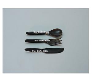 Juego de Cubiertos para Ensalada con Asas de Resina y Diseño Superior, Ecológico, Apto para Lavavajillas, para la Mesa de Cena y Almuerzo - Product Image 3