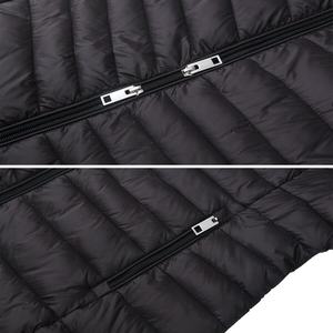 <b>Women's</b> Black Hooded Puffer <b>Jacket</b> Long Length Zipper Closure Windproof Casual Winter Coat Polyester Wadding Solid Color - Product Image 5