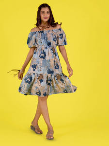 เดรสสั้นพิมพ์ลายดอกไม้แฟชั่นธรรมชาติสไตล์ทางการสำหรับผู้หญิง ใส่ทำงานได้ เป็นมิตรกับสิ่งแวดล้อม ซักได้ เหมาะสำหรับฤดูร้อน ใส่ไปทานอาหารกลางวัน ช้อปปิ้ง ดีที่สุด - Product Image 4