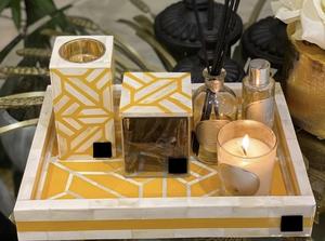 Plateau Feng Shui de Luxe Fait Main Écologique avec Incrustations en Os – Design Décoratif Élégant, Qualité Supérieure pour la Maison et la Cuisine (Idéal pour Servir) - Product Image 5