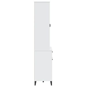Solid <b>Wood</b> <b>Pine</b> VIKEN Highboard 31.5"x15.7"x74.8" <b>Kitchen</b> <b>Cabinets</b> in White Color - Product Image 6