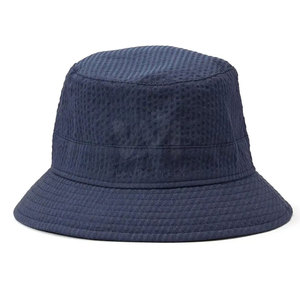 Custom <b>Plain</b> Navy Blue Textured Cotton Bucket Hat Unisex Outdoor Summer Sun Shade Wide Brim Breathable Packable Fisherman <b>Cap</b> - Product Image 5