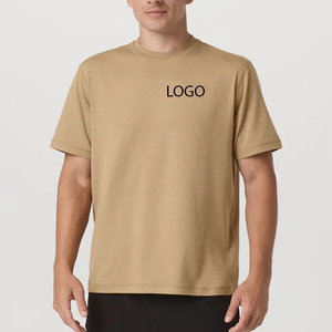 Nueva Camiseta de Corte Holgado Color Arena del Desierto para Hombre con Logotipo Personalizado, Premium, Minimalista, Casual, Esencial para la Calle, de Manga Corta - Product Image 1