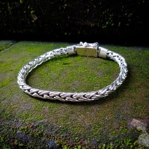 Bracelet chaîne NY-CHB037-Silver classique et tendance en or plaqué rhodium avec diamant ou perle pour cadeau - Product Image 5