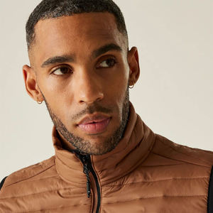 Gilet en duvet Montane pour garçons, couleur marron, fermeture éclair, col montant, manteaux épais, gilet en duvet pliable pour hommes - Product Image 6