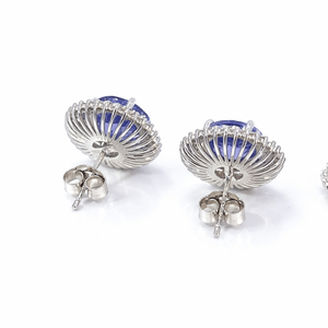 18K White Gold Purple Gemstone jewelry set |10.270 GMS Natural Diamond Halo 1.62 CTS Round Cut Fine Jewelry Elegant Luxury Gift - Product Image 3