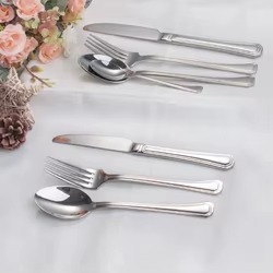 Ensemble de couverts en acier inoxydable à manche épais, poli miroir, écologique, robuste, personnalisable OEM&ODM (cuillère et fourchette) - Product Image 3