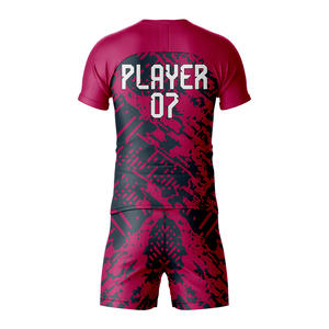 Conjunto de Camiseta y Pantalones Cortos de Fútbol para Hombre con Logotipo de Club Personalizable, 100% Poliéster Ecológico, Transpirable y de Secado Rápido, Manga Corta - Product Image 5