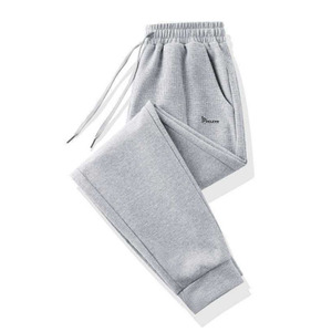 Pantalon de survêtement unisexe en tissu gaufré – Joggers d'été en coton et polyester, coupe ample, style streetwear, taille élastique, vente en gros - Product Image 4