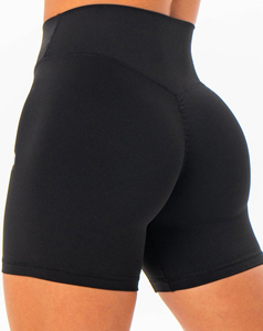 High Waist Women's Solid Gym <b>Tights</b> Hot Shorts Custom Logo Breathable Elastic Waist Skinny Fit Quick Dry Low MOQ - Product Image 1