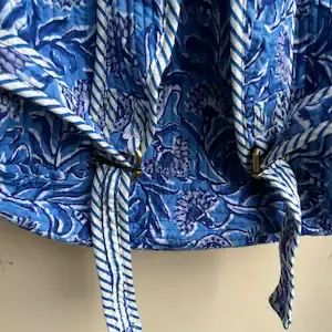 กระเป๋าเป้สะพายหลังผ้าฝ้ายพิมพ์ลายบล็อกทำมือ น้ำหนักเบา พับได้ เหมาะสำหรับวัยรุ่นและผู้หญิง - Product Image 5