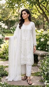 2026 O-Neck Solid Woven Currency Silk Cute 3-Piece Knee-Length <b>Work</b> Kurti Plazzo Dupatta Full Sleeves Waist Elastic <b>Belt</b> - Product Image 2