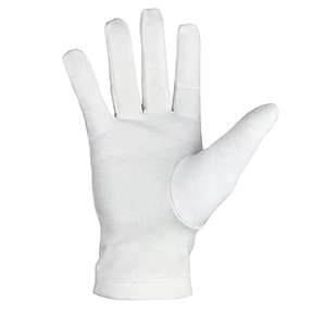 Gants de Régalia Maçonnique 100% Coton Blanc Pur, Design Personnalisé Rayé, Écran Tactile, Quatre Saisons - Product Image 3