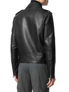 Men's Stylish Black Leather <b>Biker</b> <b>Jacket</b> Motorcycle Rider Casual Streetwear <b>Jacket</b> - Product Image 2