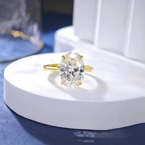 Elegante Anillo de Compromiso de Moissanita con Corte Redondo para Mujer, Anillo de Boda Solitario de Seis Puntas en Tono Plateado, Joyería Fina, Regalo Nupcial - Product Image 2