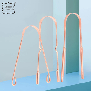Grattoir à langue en cuivre outil de soins personnels de beauté de qualité alimentaire pour le nettoyage nettoyant de langue en cuivre réutilisable en gros - Product Image 2
