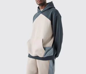 Ensemble de survêtement oversize color block pour homme – Sweat à capuche et pantalon de jogging coupe ample, tenue streetwear 2 pièces - Product Image 4