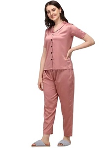 Womens Sleepwear Set Soft Pajama Set with Short Sleeve <b>Top</b> and Pants Lightweight Nightwear Loungewear for Comfortable Sleep - Product Image 1
