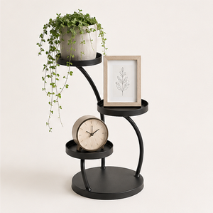 New Arrival Vintage Style 3-Tier Spiral Metal Plant <b>Stand</b> with White Metal <b>Pots</b> Modern Minimalist Desktop Flower <b>Pot</b> Rack - Product Image 5