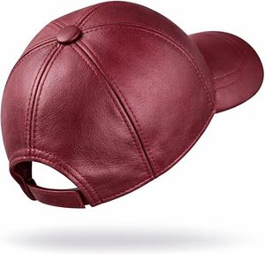 Genuine Leather Strapback <b>Cap</b> Unisex Casual Curved Peak Dad <b>Cap</b> Custom Vintage Genuine Leather Baseball <b>Hat</b> - Product Image 5