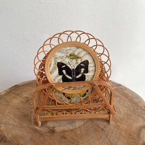 Juego de Posavasos de Ratán con Diseño de Mariposa y Soporte para Decoración de Fiestas, Agrega un Toque Único con Diseño de Mariposa a las Decoraciones de Fiesta, de la India - Product Image 2