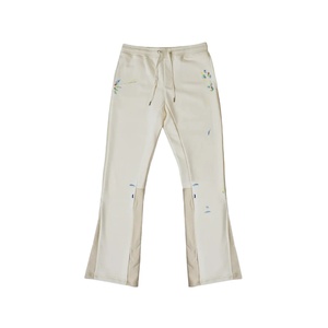 Pantalons pour hommes Pantalons de survêtement évasés droits à rayures incurvées en coton épais Pantalons de survêtement personnalisés de haute qualité Pantalons de survêtement d'hiver Stack Jogger - Product Image 5