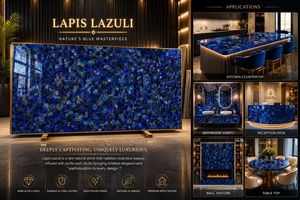 Panneaux de comptoirs et décorations murales en agate bleu royal de haute qualité Vardhmaan, rétroéclairés, résistants à l'eau, design moderne - Product Image 3