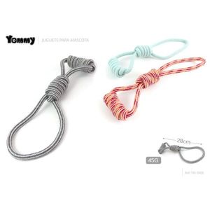 Jouet en corde Yommy pour animaux de compagnie 28cm 45g, jeu interactif, design à nœuds - Product Image 1