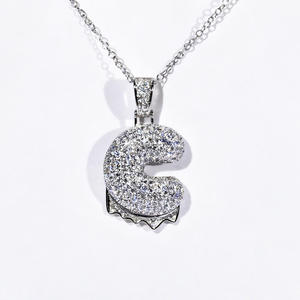 Collares de Moissanita con Corte Corazón Certificados por GRA, Cadena de Eslabones Chapada en Platino, Joyería Fina de Moda Unisex para Niños y Mujeres, Regalo para Fiestas - Product Image 1