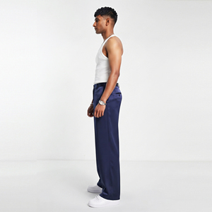 Men Wholesale Satin Pants Regular Fit Midweight 100% Silk Fabric Windproof Breathable Eco-Friendly <b>Drawstring</b> Closure <b>Trousers</b> - Product Image 3