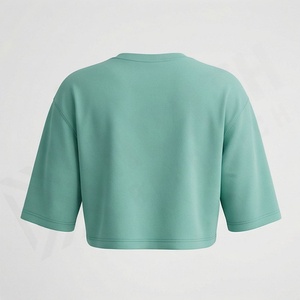 เสื้อครอปท็อปผู้หญิงสำหรับฤดูร้อน เนื้อผ้าซาตินโพลีเอสเตอร์ น้ำหนักเบา เป็นมิตรกับสิ่งแวดล้อม คอกลม ผลิตจากโรงงานโดยตรง ดีไซน์ทันสมัย สีสันปรับแต่งได้ - Product Image 2