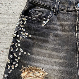 Pantalones Cortos Vaqueros para Hombre, Liquidación, Delgados, Modernos, Rotos, Ajustados, Rectos, Desgastados, con Cinturón, Transpirables, 100% Algodón, Color Liso, Casuales 2026 - Product Image 4