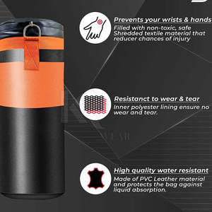 Sac de frappe en cuir de qualité supérieure, adapté à la boxe, au MMA, à l'entraînement de force, léger, écologique, extérieur durable - Product Image 3