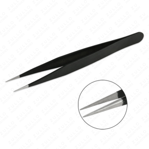 ZULLO INDUSTRIES 2 Piece Eyelash Extension Tweezers Set Powder Coated Stainless Steel Isolation Lash <b>Tools</b> Custom Color - Product Image 4